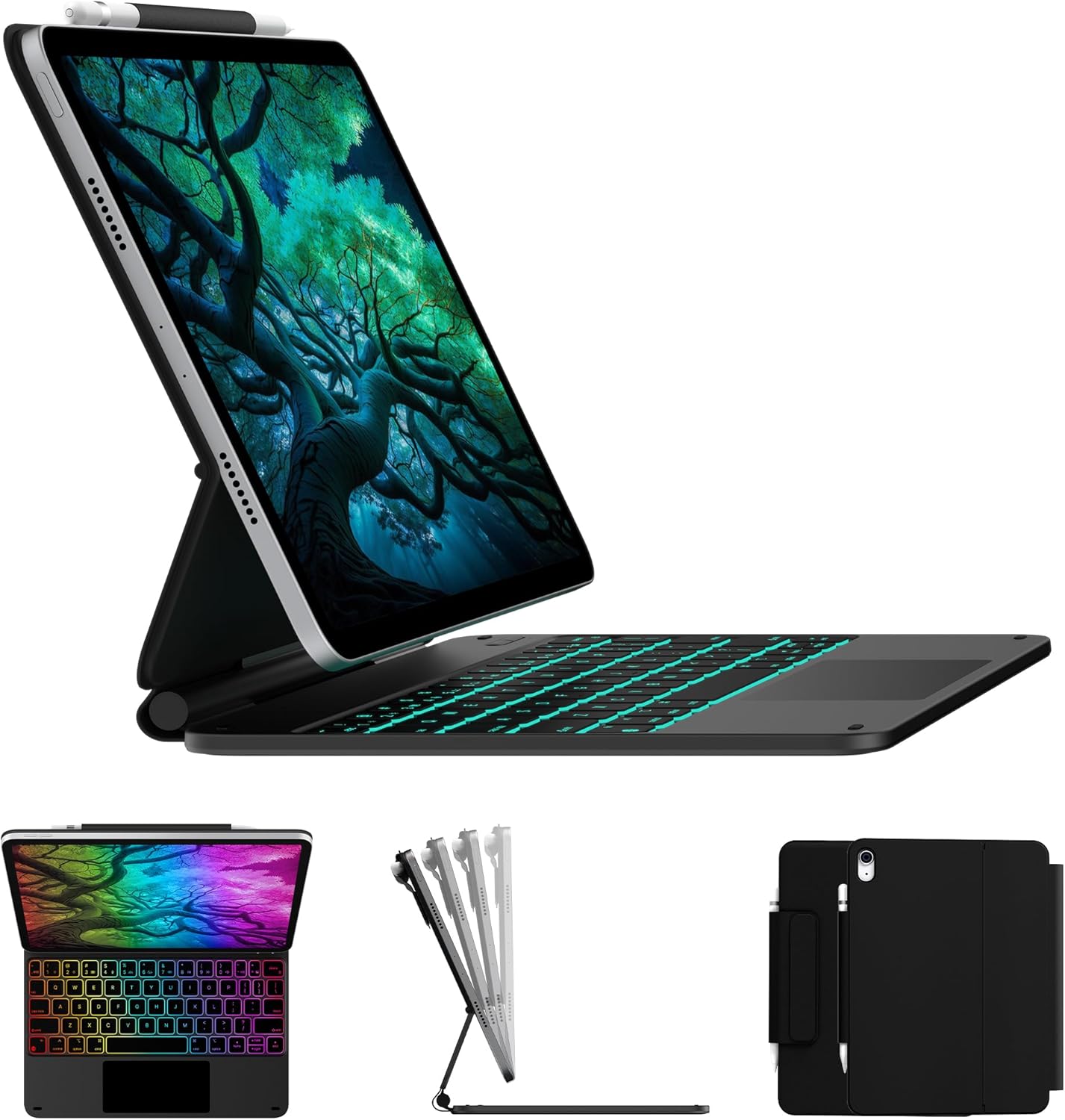 typecase Edge Keyboard Case for iPad — backlit magic-style keyboard with multi-touch trackpad and floating magnetic stand